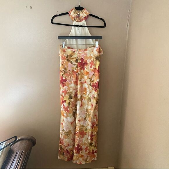 Significant Other Lapis Dress Watercolor Floral maxi midi halter rayon Revolve - Picture 7 of 13